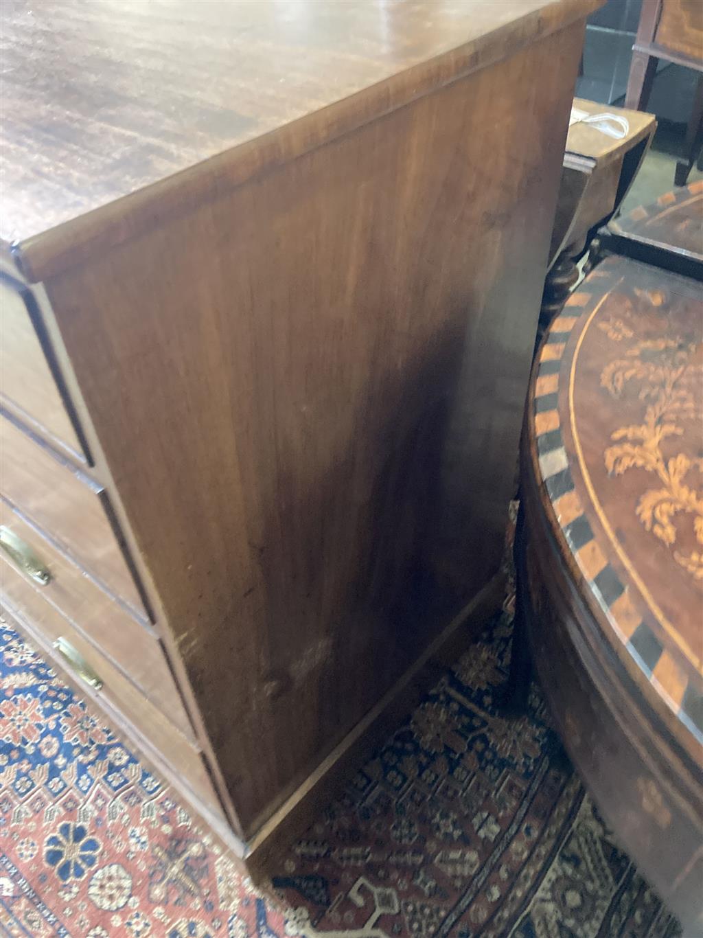A George III mahogany chest, width 114cm depth 56cm height 92cm